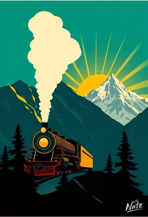 Art Deco Railway - a downloadable art print