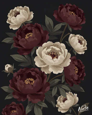 Dark Florals - a downloadable art print