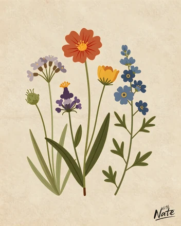 Botanical Wildflowers - a downloadable art print