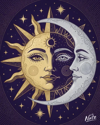 Sun Moon Tarot - a downloadable art print