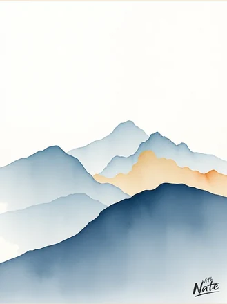 Watercolour Mountains - a downloadable art print